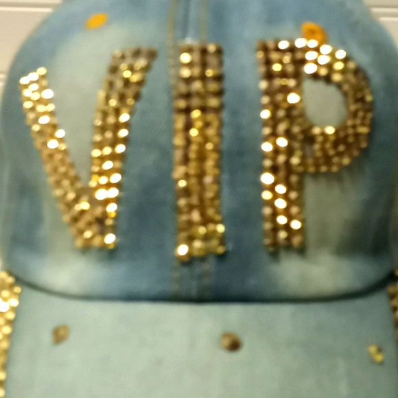 VIP Gold Bling 💎 Denim Baseball Cap - Picture 10 of 12